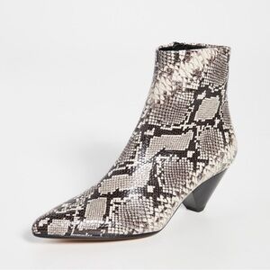 Vince Alder Black Snake Print Ankle Booties